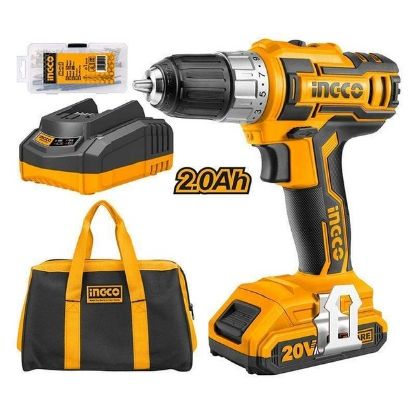 Picture of INGCO Cordless Drill (20V with Plastic Chuck)